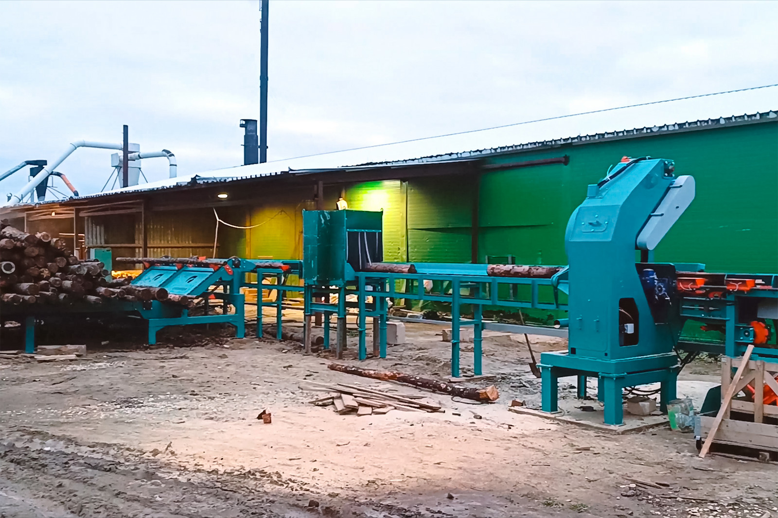 Линия сортировки и раскряжевки паллетной заготовки